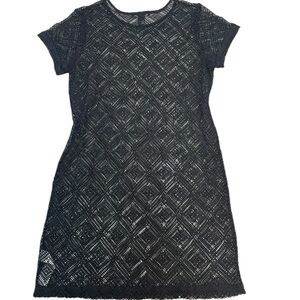 Forever 21 Black Crochet Short Sleeve Top